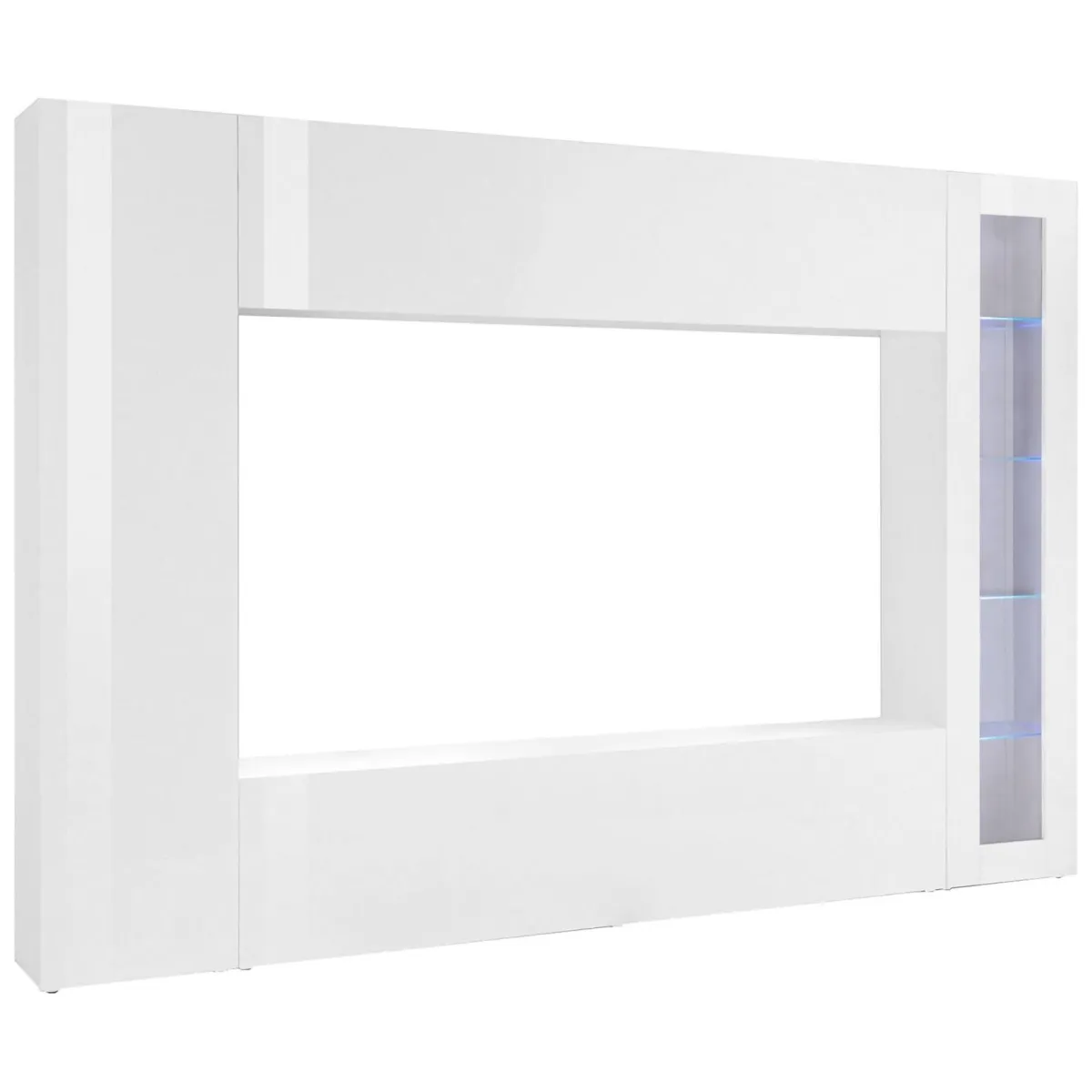 Salotto|Pareti Attrezzate > Dmora Mobile soggiorno smart 260cm - Amel Bianco Lucido
