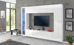 Salotto|Pareti Attrezzate > Dmora Mobile soggiorno smart 260cm - Amel Bianco Lucido