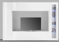 Salotto|Pareti Attrezzate > Dmora Mobile soggiorno smart 260cm - Amel Bianco Lucido