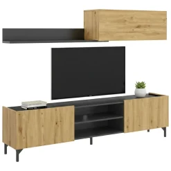 Mobile soggiorno smart 182cm legno e antracite - Ama