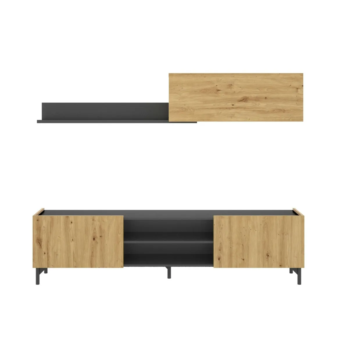 Mobile soggiorno smart 182cm legno e antracite - Ama