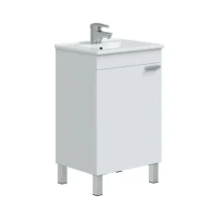 Mobili Sottolavabo > Dmora Mobile sottolavabo 1 anta 50x38x80h cm - Iselle Bianco Lucido