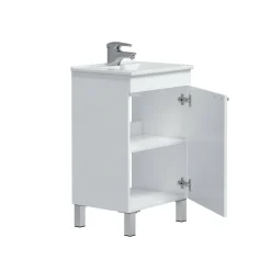 Mobili Sottolavabo > Dmora Mobile sottolavabo 1 anta 50x38x80h cm - Iselle Bianco Lucido