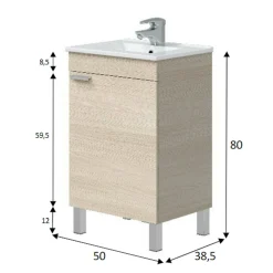 Mobili Sottolavabo > Dmora Mobile sottolavabo 1 anta 93x60x88h cm - emile Bianco