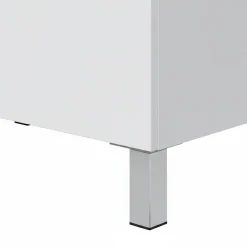 Mobili Sottolavabo > Dmora Mobile Sottolavabo 2 Ante Apertura Battente 70x45x80h cm, Piedini Alluminio - Cariati Bianco Lucido