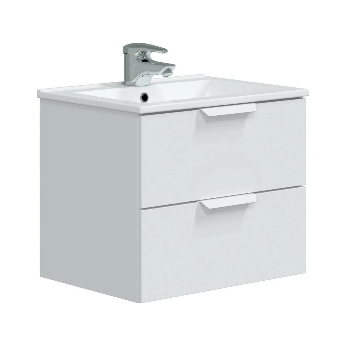 Mobili Sottolavabo > Dmora Mobile sottolavabo 2 cassetti 60x45x50h cm rovere - Doksuri Marrone Rovere