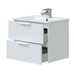 Mobili Sottolavabo > Dmora Mobile sottolavabo 2 cassetti 60x45x50h cm rovere - Doksuri Marrone Rovere