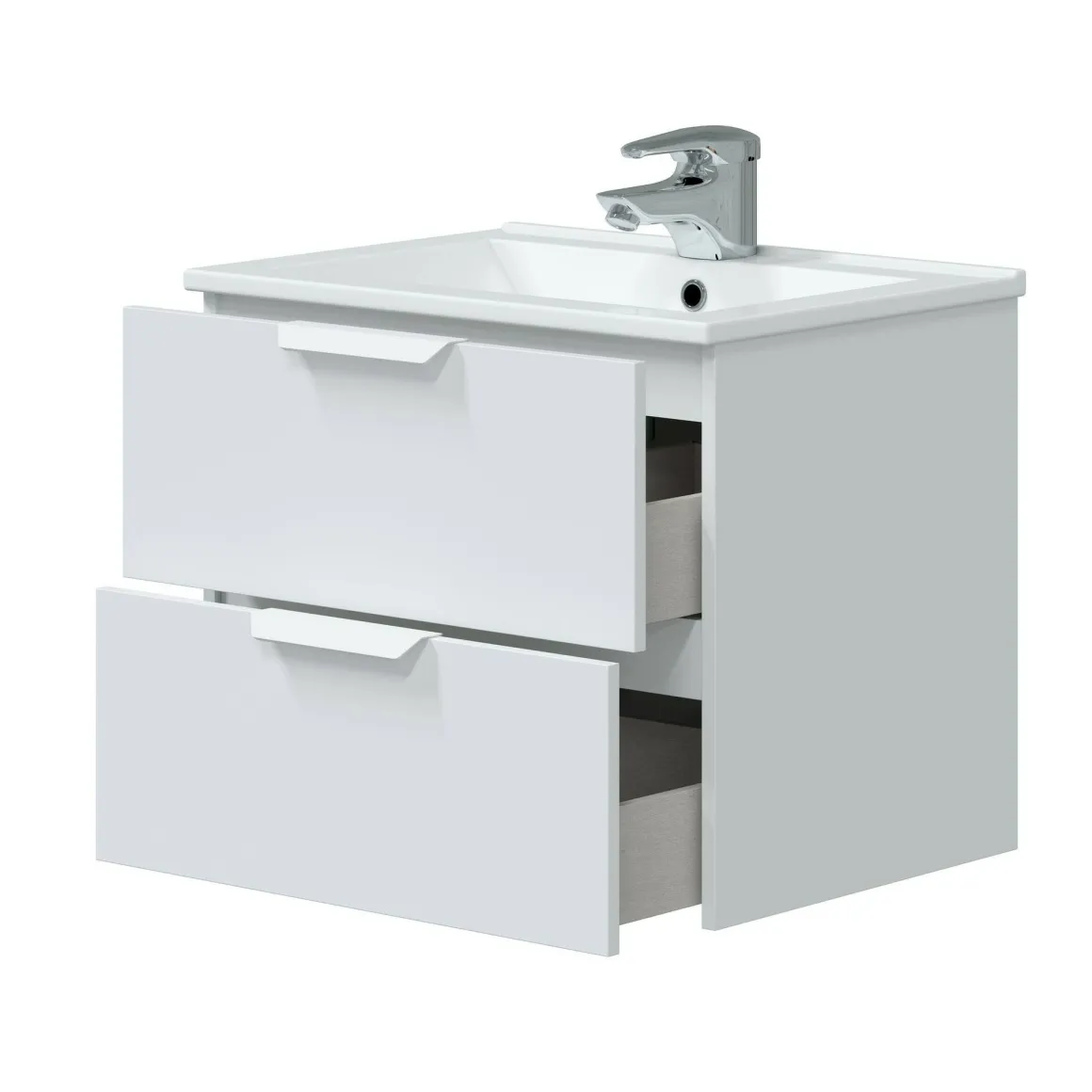 Mobili Sottolavabo > Dmora Mobile sottolavabo 2 cassetti 60x45x50h cm rovere - Doksuri Marrone Rovere