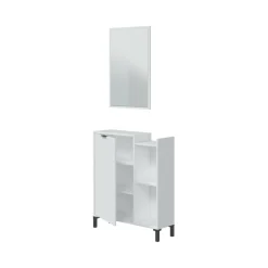 Mobili Sottolavabo > Dmora Mobile sottolavabo con specchio 77x24x91h cm - Argusto Bianco