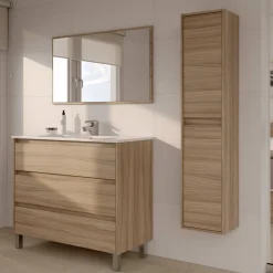 Mobili Sottolavabo > Dmora Mobile Sottolavabo Marrone Colore Ante Marrone 30x25.5x140h cm, - Aladin Marrone Quercia