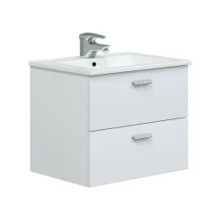 Mobile sottolavabo moderno 2 cassetti 60x45x50h cm bianco lucido - Doksuri