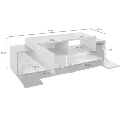Mobili Porta Tv|Salotto > Dmora Mobile TV antracite e acero 160x45x51h cm 3 ante - Andris Marrone Acero, Nero Antracite