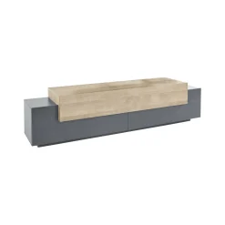 Mobile TV antracite e acero 200x45x52h cm 3 ante - Arold