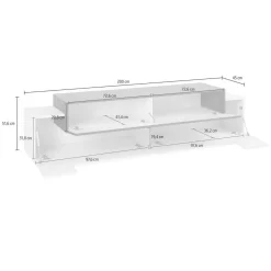 Mobile TV antracite e acero 200x45x52h cm 3 ante - Arold