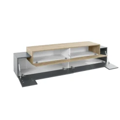Mobile TV antracite e acero 200x45x52h cm 3 ante - Arold