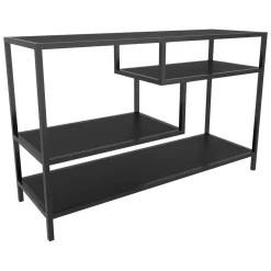 Mobili Porta Tv|Salotto > Dmora Mobile TV antracite e nero 120x39x75h cm in legno - Ivette Nero, Nero Antracite