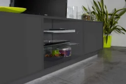 Mobile TV antracite lucido 180x41x46h cm 2 ante - Lola