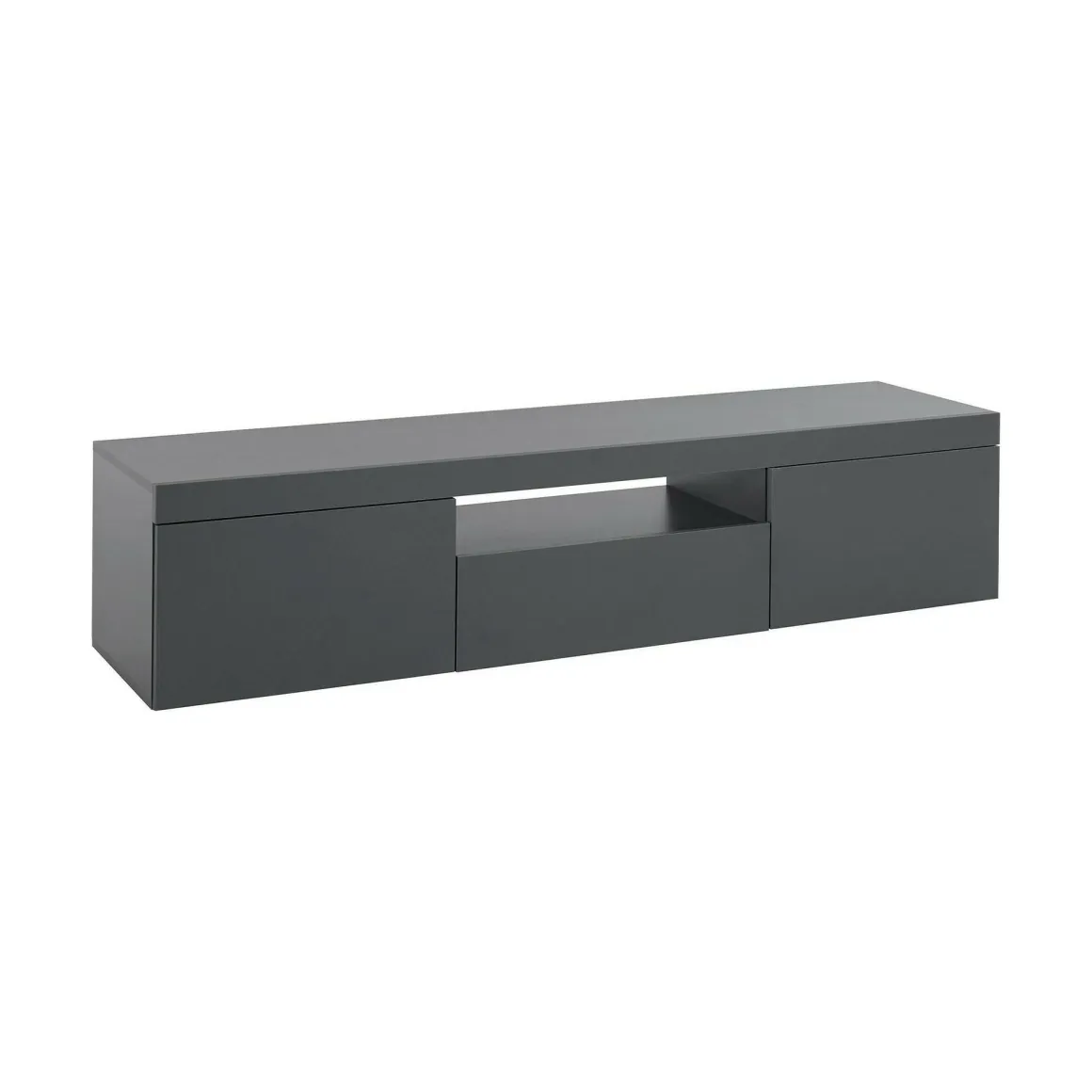 Mobili Porta Tv|Salotto > Dmora Mobile TV antracite 240x37x47h cm 2 ante - Apat Nero Antracite