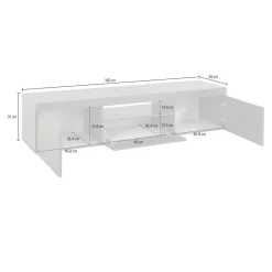 Mobili Porta Tv|Salotto > Dmora Mobile TV antracite 240x37x47h cm 2 ante - Apat Nero Antracite