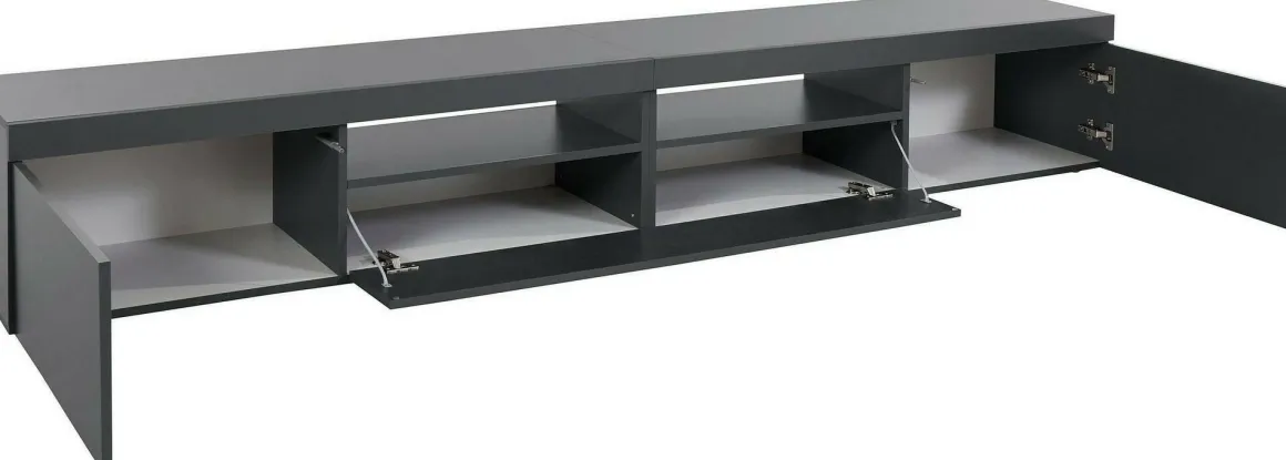 Mobile TV antracite 240x40x35h cm 3 ante - Animali