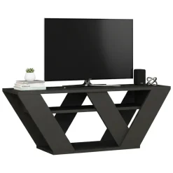 Mobili Porta Tv|Salotto > Dmora Mobile TV antracite 110x30x40h cm in legno - Amazzonite Nero Antracite