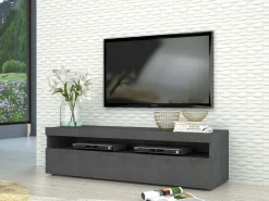 Mobile TV ardesia 130x45x36h cm in legno - Adelicia
