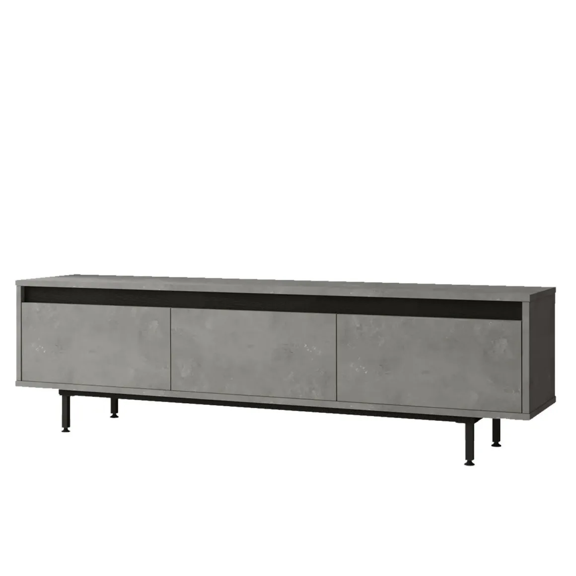 Mobile TV argento e nero 160x35x45h cm 3 ante - Titli