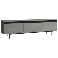 Mobile TV argento e nero 160x35x45h cm 3 ante - Titli