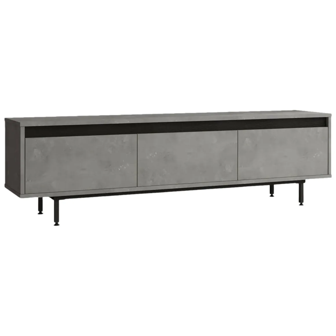 Mobile TV argento e nero 160x35x45h cm 3 ante - Titli