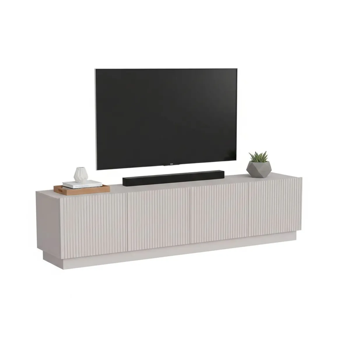 Mobile TV beige 200x40x48h cm 4 ante - Macherio