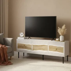 Mobile TV beige 143x40x61h cm 3 ante - Novoli