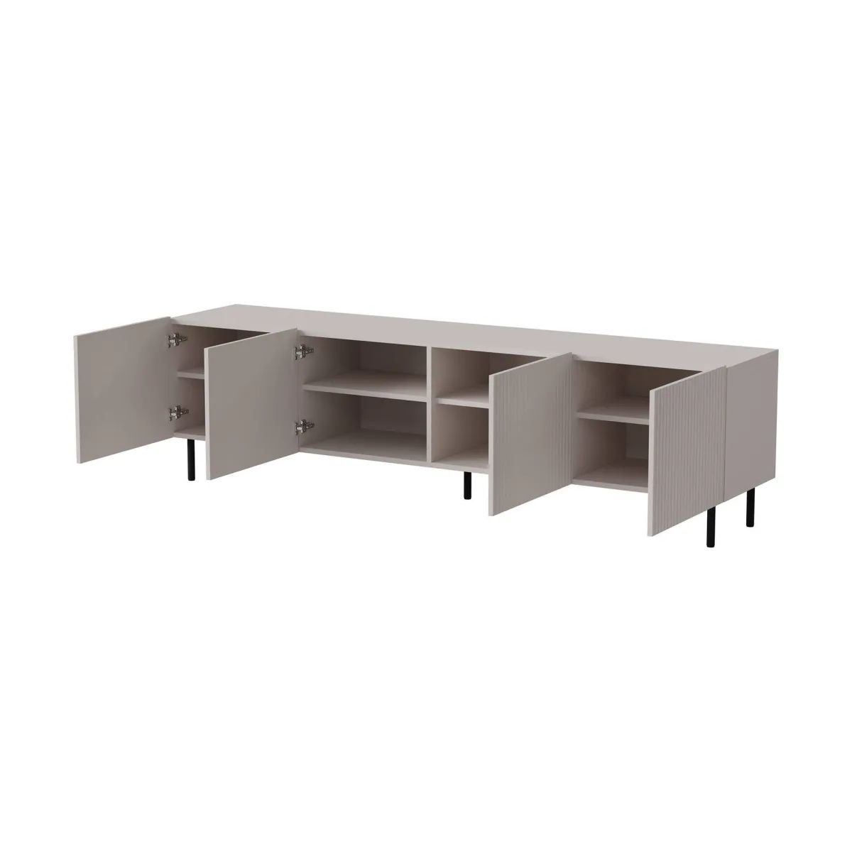 Mobili Porta Tv > Dmora Mobile TV beige 200x42x52h cm 4 ante - Priocca Beige Cashmere