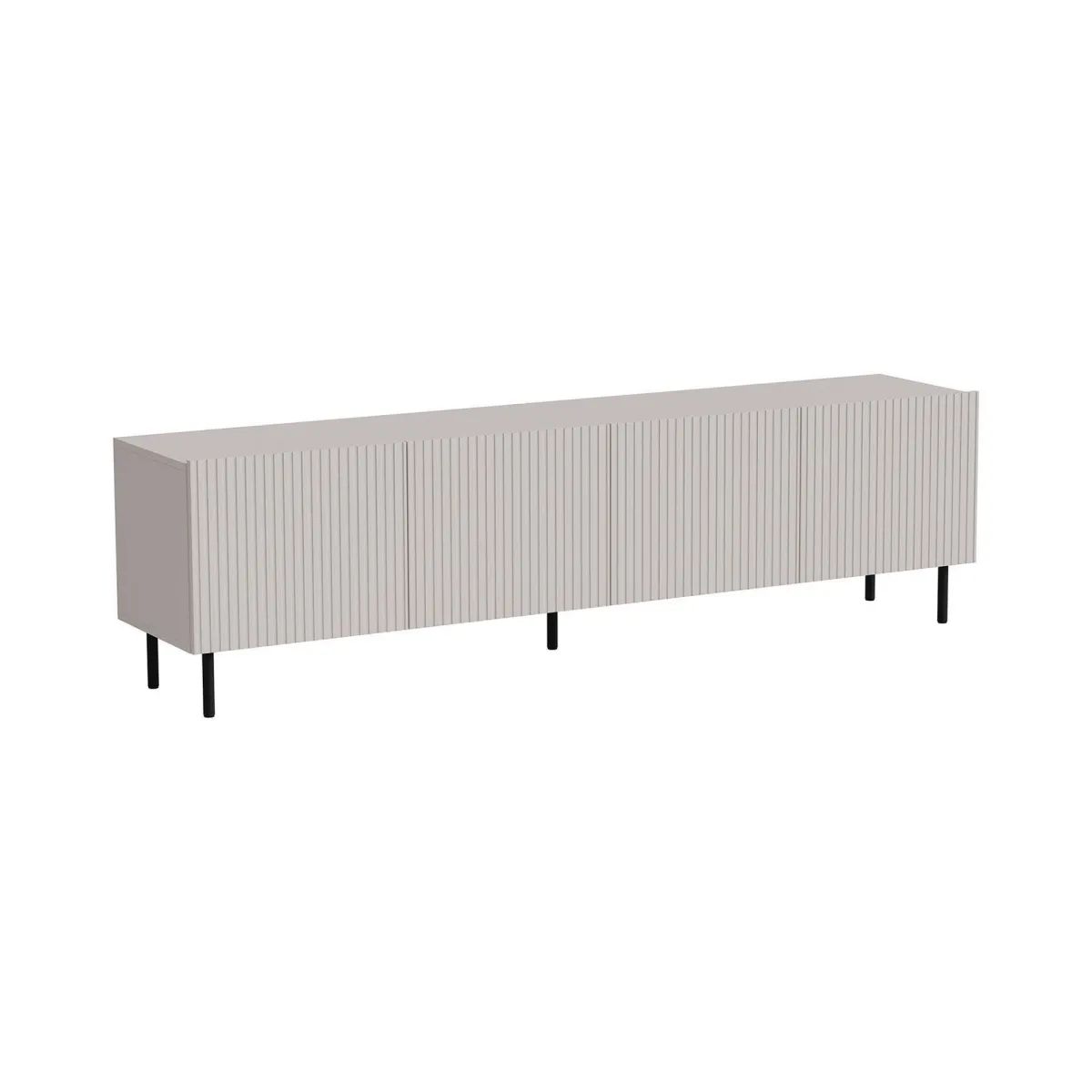 Mobili Porta Tv > Dmora Mobile TV beige 200x42x52h cm 4 ante - Priocca Beige Cashmere