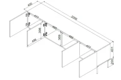 Mobile TV beige 200x42x60h cm 4 ante - Sospiro