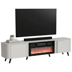 Mobili Porta Tv > Dmora Mobile TV beige 190x40x58h cm 2 ante - Vicino Beige Cashmere