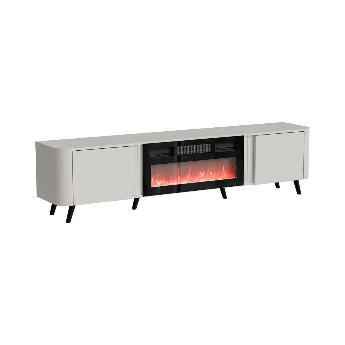 Mobili Porta Tv > Dmora Mobile TV beige 190x40x58h cm 2 ante - Vicino Beige Cashmere