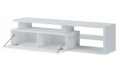Mobile TV bianco e bianco lucido 160x38x41h cm in legno - Gisella