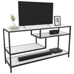 Mobile TV bianco e nero 120x39x75h cm in legno - Ivette