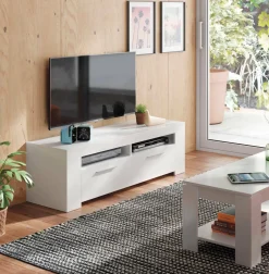 Salotto > Dmora Mobile TV 120x42x40h cm 2 ante - Sparaxis Bianco Lucido