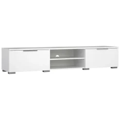 Mobili Porta Tv > Dmora Mobile TV 172x39x33h cm in legno - Ammiro Bianco Lucido