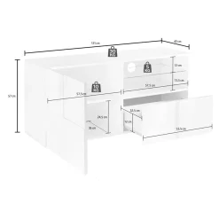 Mobile TV bianco lucido 122x43x57h cm in legno - Ward