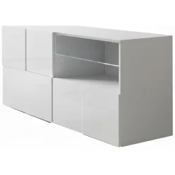 Mobile TV bianco lucido 122x43x57h cm in legno - Ward