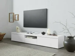 Mobile TV bianco 220x40x35h cm 3 ante - Annett