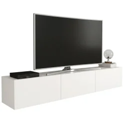 Mobili Porta Tv > Dmora Mobile TV 180x32x30h cm 3 ante - Barzago Bianco