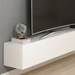 Mobili Porta Tv > Dmora Mobile TV 180x32x30h cm 3 ante - Barzago Bianco