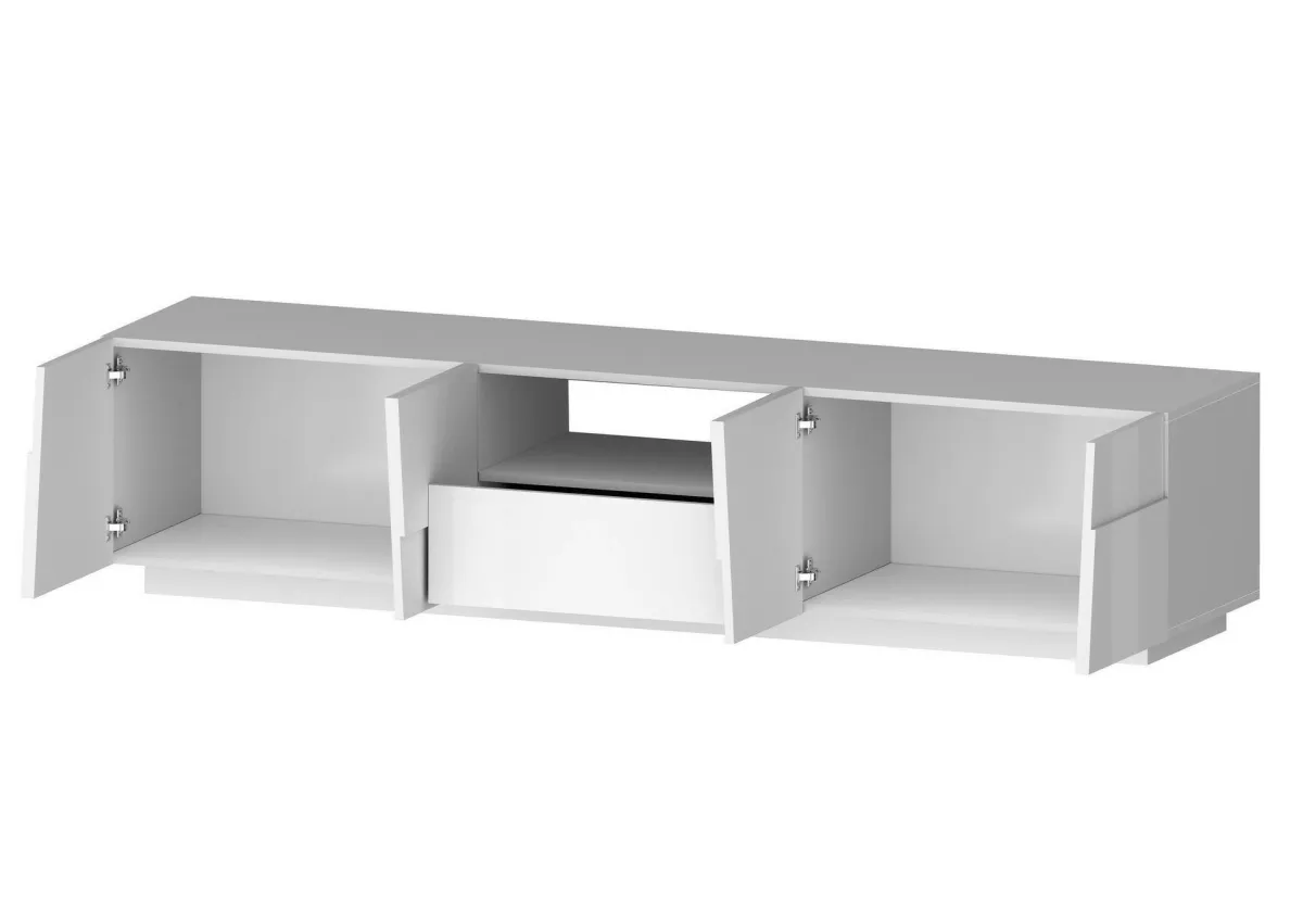 Mobili Porta Tv|Salotto > Dmora Mobile TV 220x44x46h cm 4 ante e 1 cassetto - Maestrale Bianco