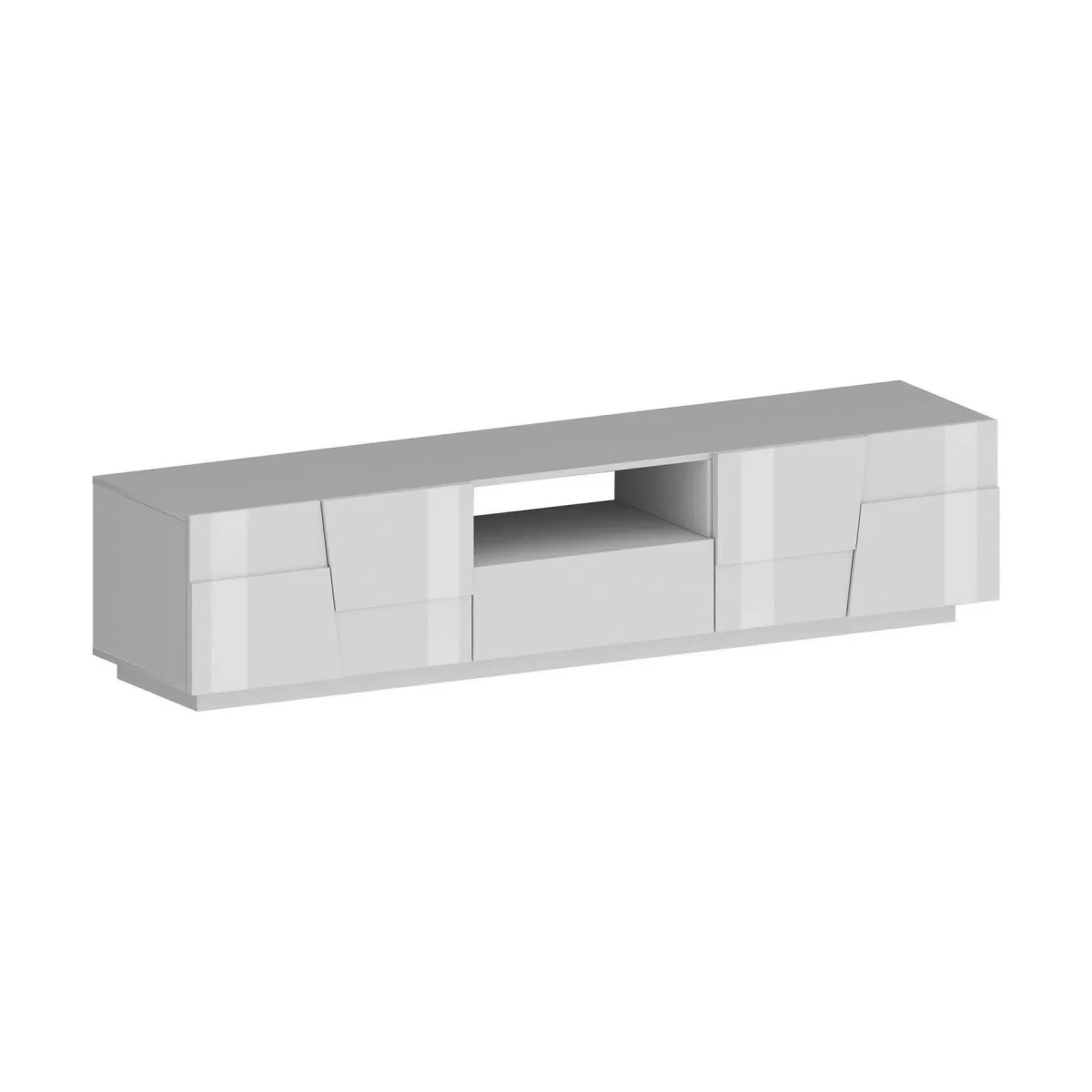 Mobili Porta Tv|Salotto > Dmora Mobile TV 220x44x46h cm 4 ante e 1 cassetto - Maestrale Bianco