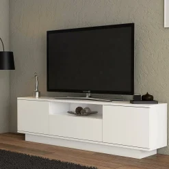 Mobile TV bianco 160x30x45h cm 3 ante - Giuseppa