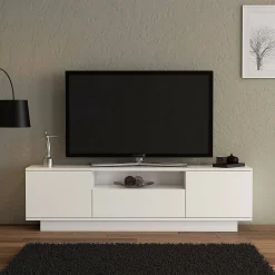 Mobile TV bianco 160x30x45h cm 3 ante - Giuseppa