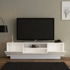 Mobile TV bianco 160x30x45h cm 3 ante - Giuseppa